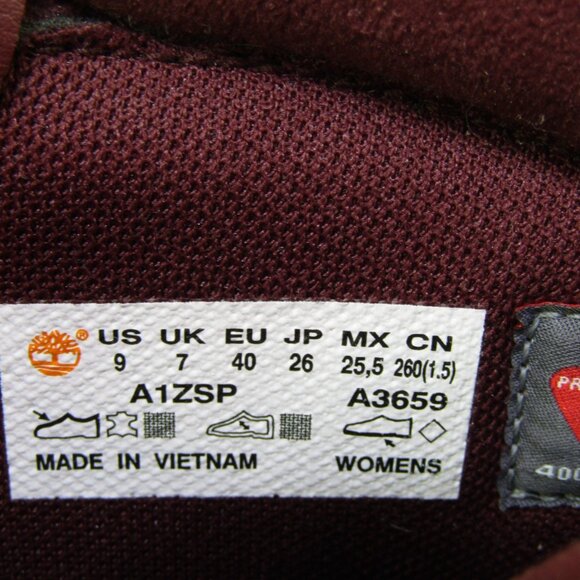 Timberland Boots Womens 9 Brown Burgundy Primaloft 400 Gram Streetwear Winter - Picture 2 of 6
